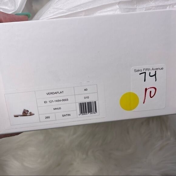 Manolo Blahnik Beige/Nude Rhinestone Verda Flat Sandal EU 40 - Picture 7 of 11